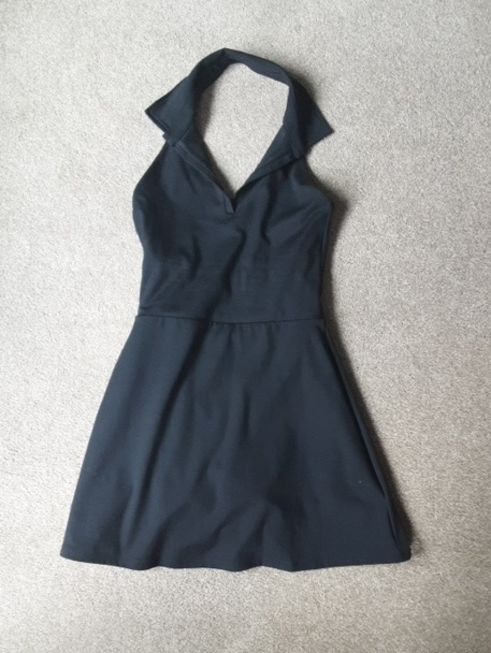 GAP Fit Black Halter A-Line Mini Dress